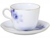 Okura Touen <Endast i butik> Blå Ros Morgonkopp & Fat, Kaffe/Te, Ca. 295cc, Tillverkad i Japan, 26c/8011-a