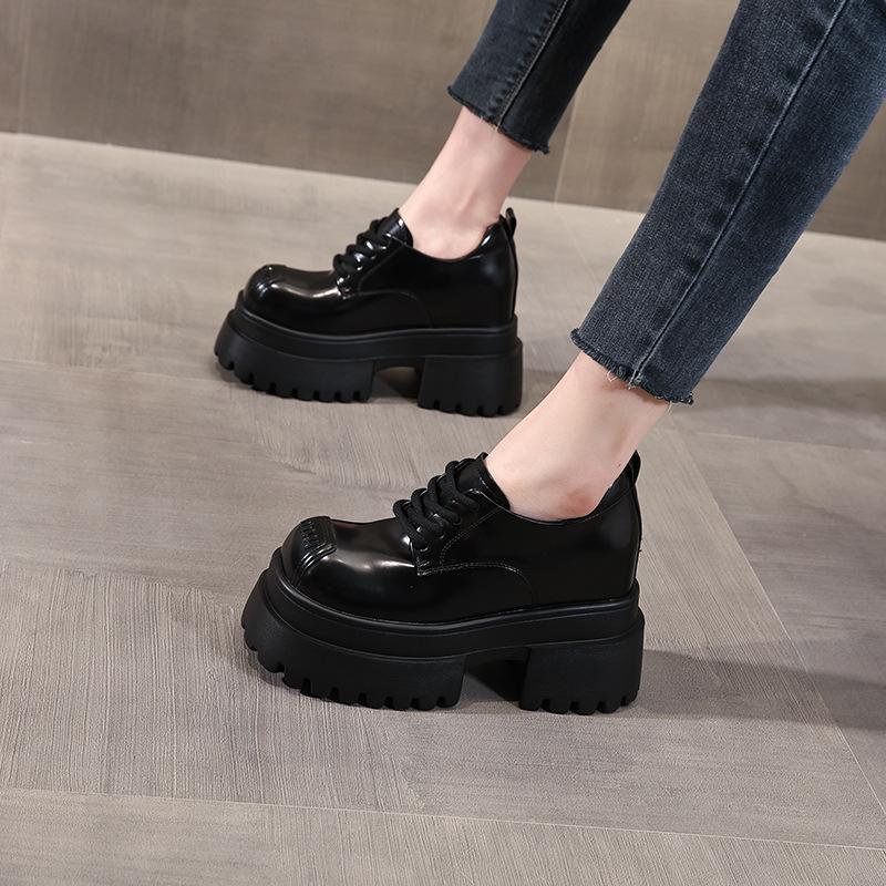 SJN9778-62 Small Thick-soled Inner Height Increase Versatile Loafers Women's Spring New Casual Single Shoes Trend