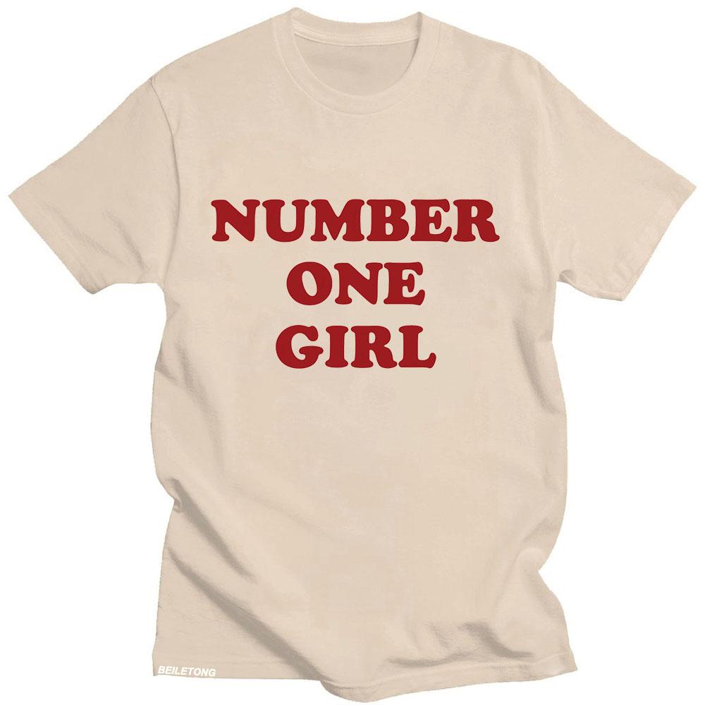 

Футболка для дівчини ROSé Number One з графічним принтом Хіп-хоп Вінтажна футболка з коротким рукавом, бавовняна футболка з круглим вирізом, футболка в стилі панк M пісочний