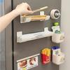 4pcs Wall Mounted Trash Bags Storage Rack Garbage Bag Holder Organizer Plastic Bag Film Container Dispenser for Kitchen Shelf