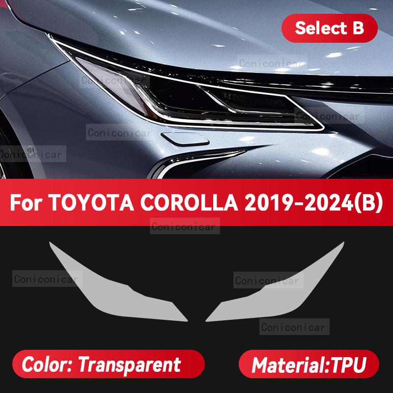 For TOYOTA COROLLA E210 2019-2024 Car Headlight Transparent TPU Protective Cover Film Front Light Tint Change Color Sticker