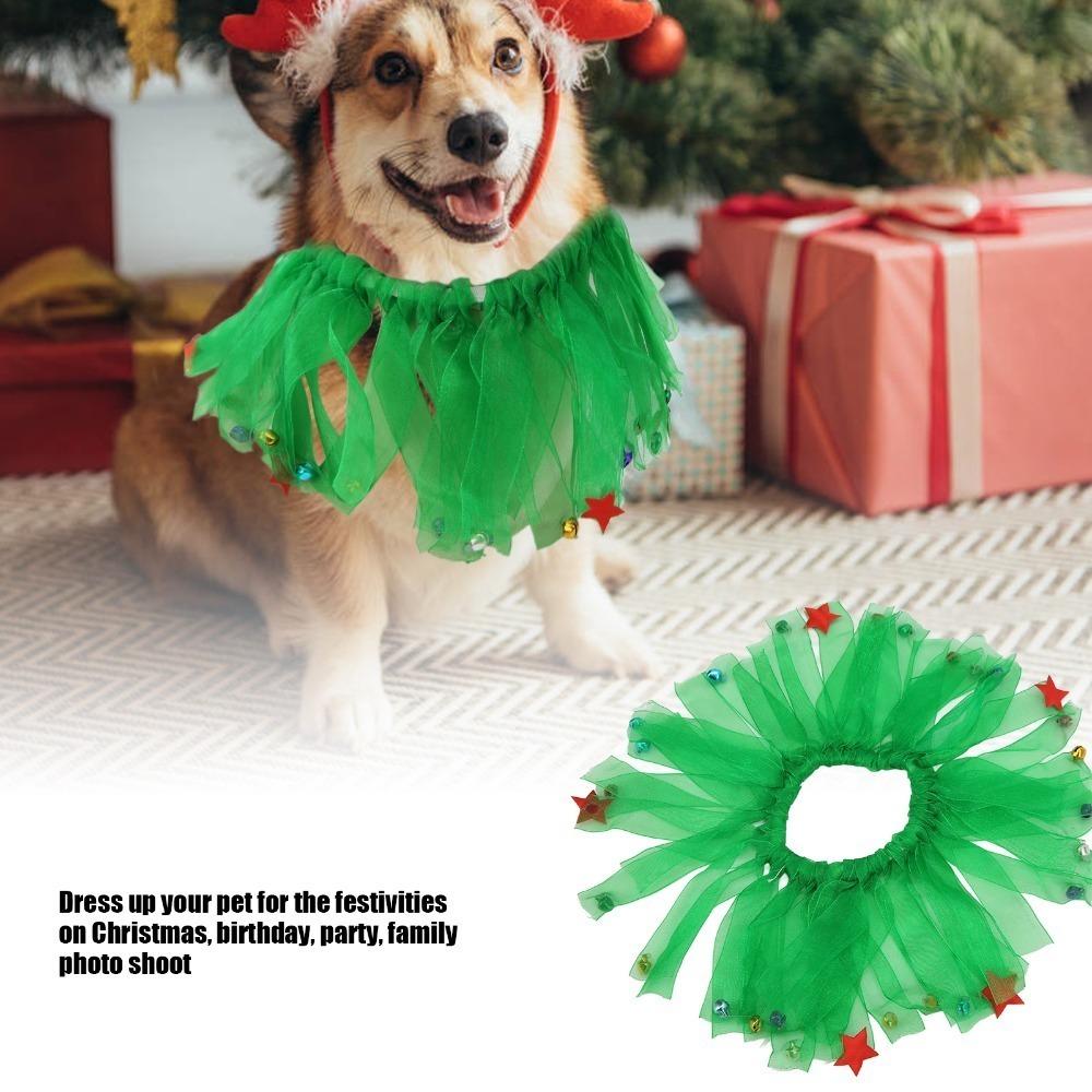 

Bell Decorated Christmas Dog Neck Band Soft Lightweight Festive Dog Neckwear Wedding Party Decor L