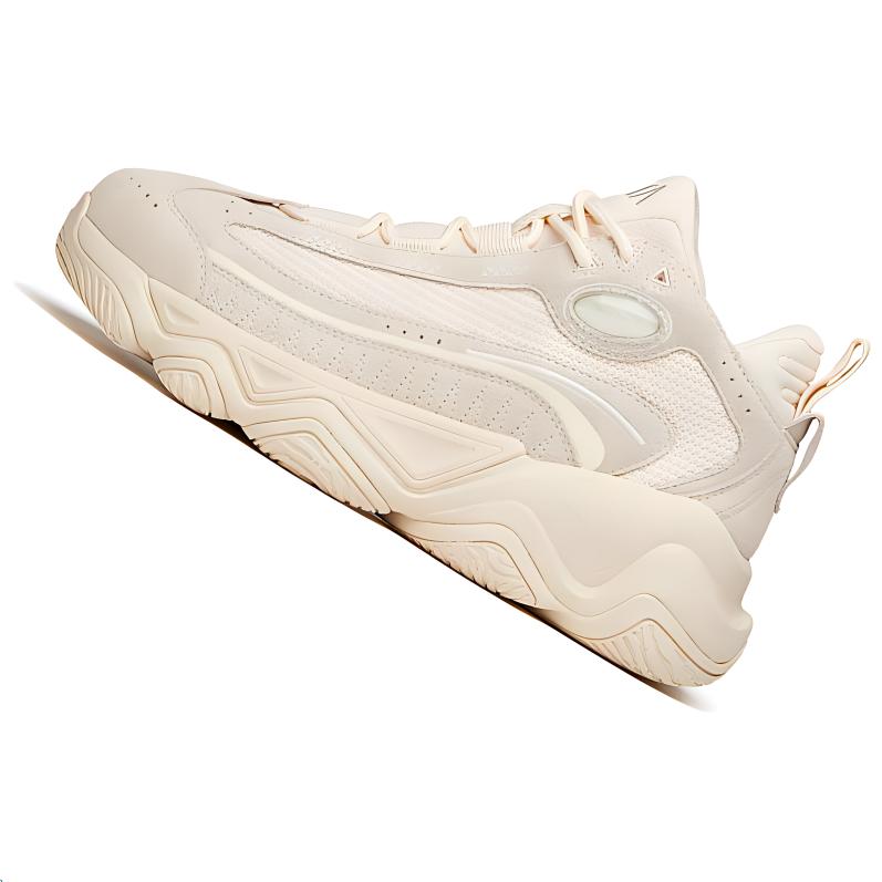 ANTA Men's Xingfeng Retro High Top Chunky Dad Shoes Off White Cream Apricot 112148090R-5