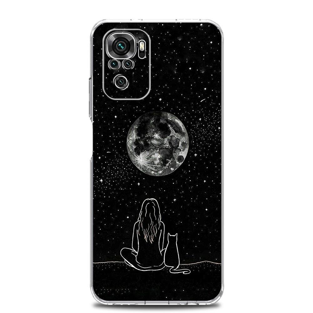 Phone Case For Xiaomi Redmi Note 15 14 13 12 4G 10 11 Pro Plus 5G 14C 13C 12C 10C Clear Soft TPU Cover Cat Line Black Cats