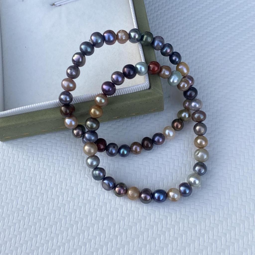 Versatile Elastic Cord Bracelet with 5-7mm Natural Freshwater Pearls for Women