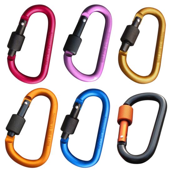 Aluminum Alloy Carabiner D-Ring Shape Key Chain Clip Hook Camping Outdoor Buckle