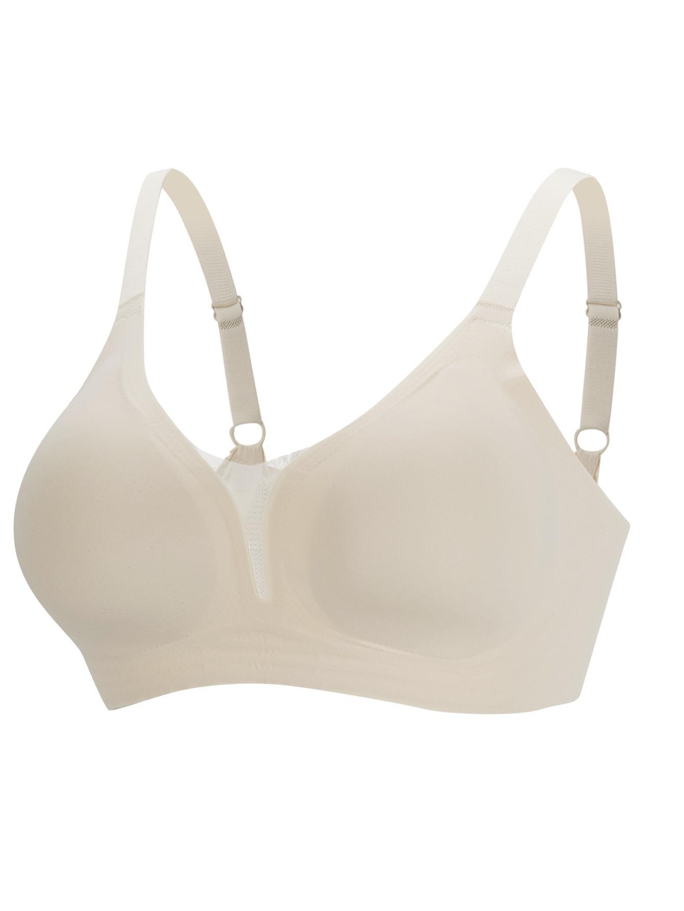 

European & American Plus Size Seamless Minimizer Bra - Thin, Sexy Style with Side Support for Larger Busts M телесный