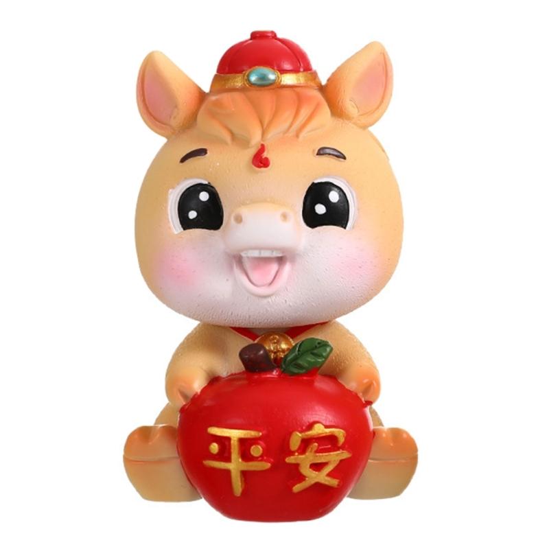 

Cartoon Resin Horse Bobblehead Desk Decoration As Car Interior Ornement For New Year Celebration