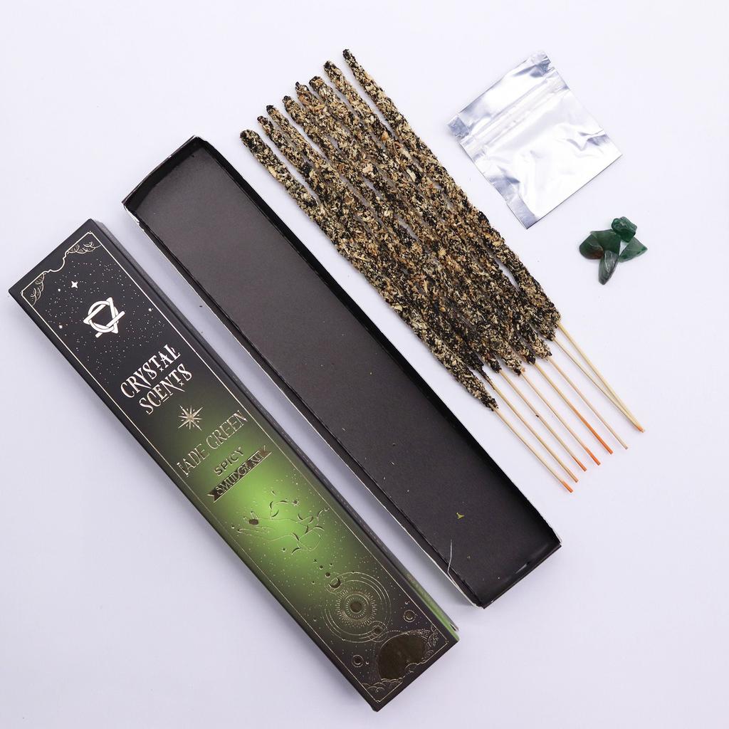 6x Jade Crystal Scents Smudge Incense – Spicy