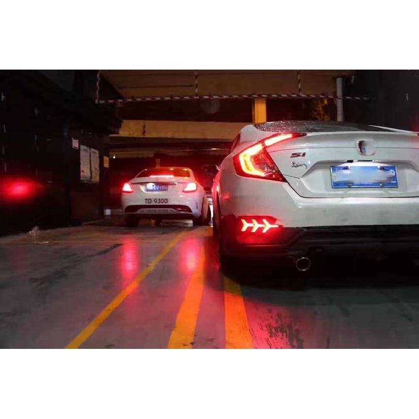 2Pcs 12V Led Rear Driving Lights for Honda Civic 10th 2016 2017 2018 Brake Lights Rear Bumper Lamp Warning Light Signal