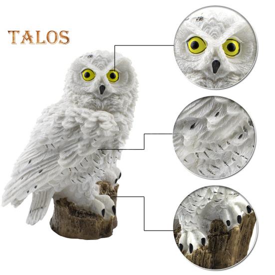 Solar Owl Light Resin Lighted Owl Figurine with Spike Garden Decoration Animal LED Solar Lamp for Home Lawn Patio Yard