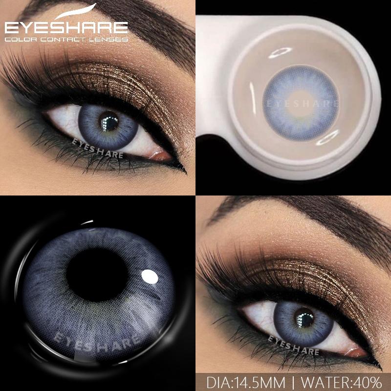 1 Par Fargede Linser for Øyne Mote Blå Øyelinser Grønne Kontakter Brune Linser Grå Pupiller Årslinser Skjønnhetssminke