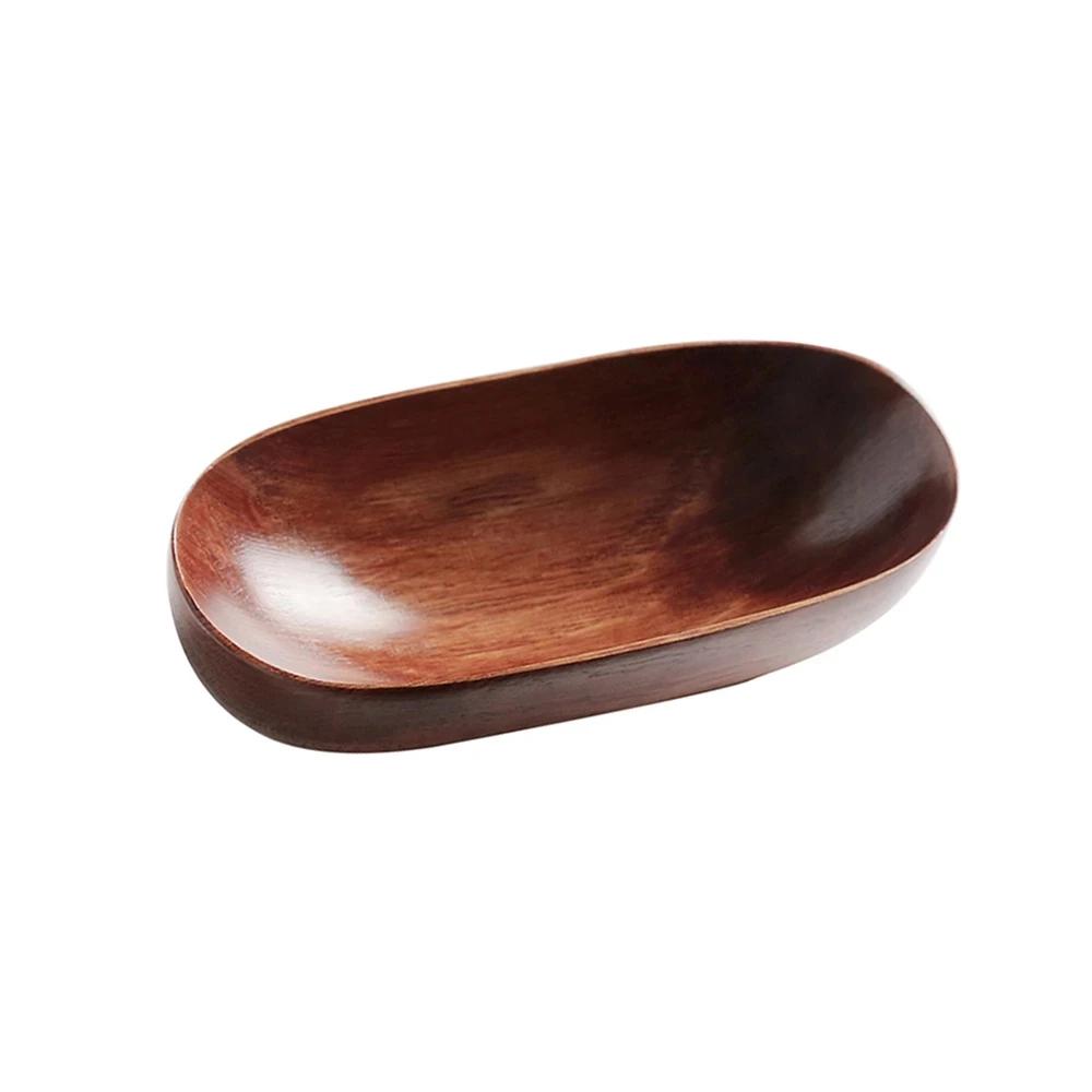 

1PCS Creative Decorative Ornaments Snacks Dried Fruits And Vegetables Solid Wood Boat-Shaped Rectangular Snack Plate Sushi Plate