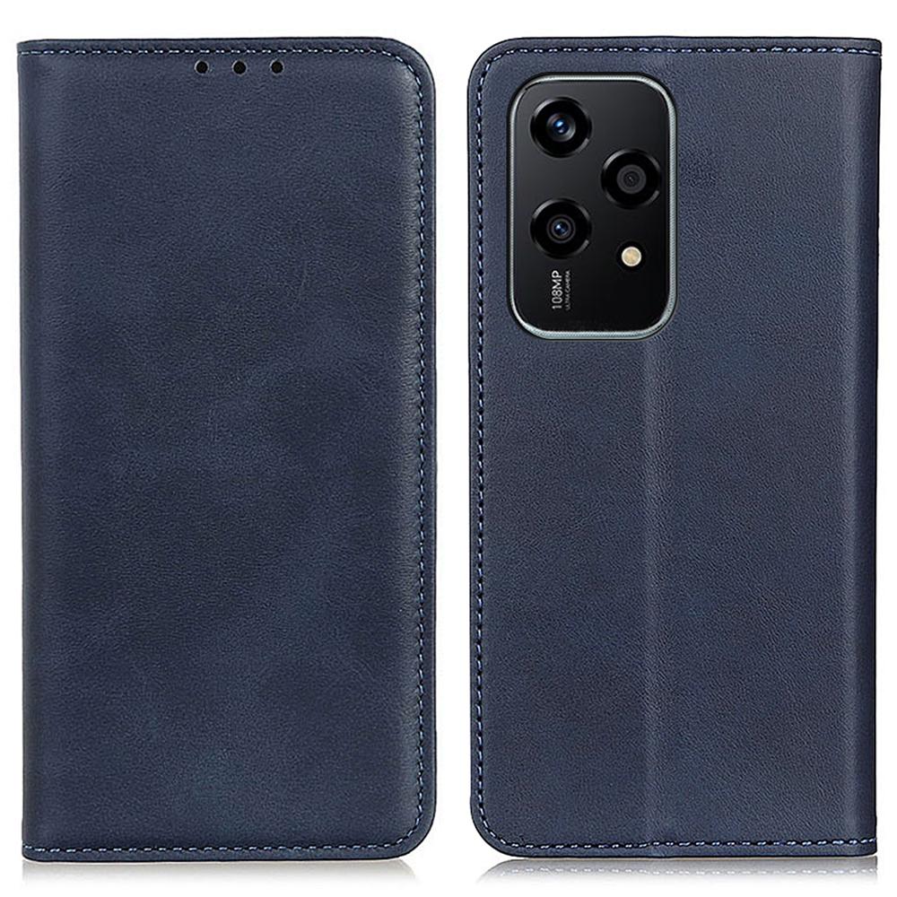 

For Honor 200 Lite Protective Case Magnetic Closing Split Leather Wallet Phone Shell Blue