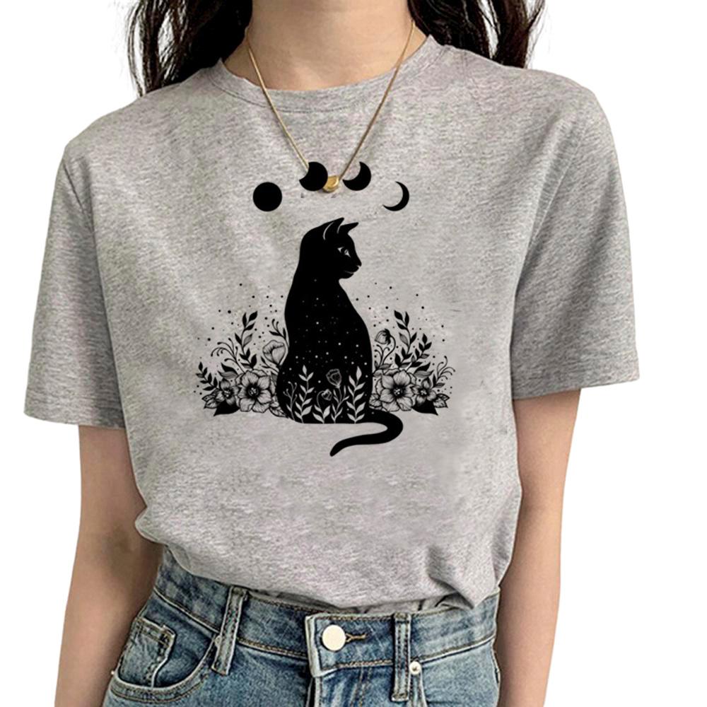 Funny Cat T Shirt Women Comic Tee Girl Funny Clothing