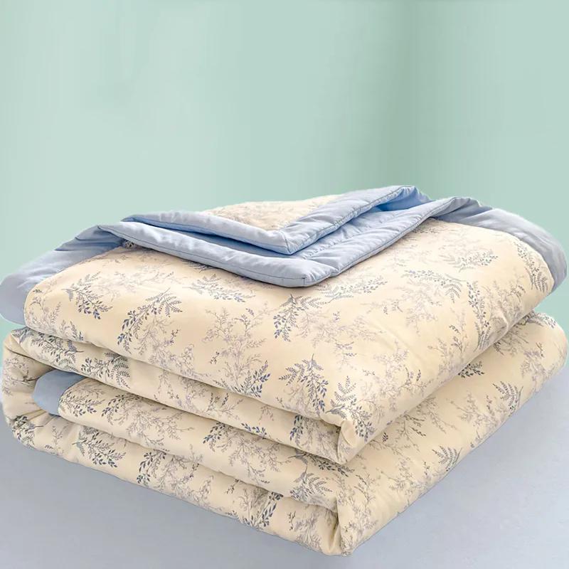 WTEMPO Thick Student Soft Dormitory Blankets Four Seasons Lightweight Quilts Retro Elegant Printed Large Size Simple Retro Foldable Blankets
