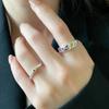 Colorful Zircon Love Heart Ring: Versatile, Fashionable, Artistic, Adjustable Index Finger Ring for Women