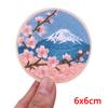 Cherry Blossoms Mount Fuji Patch Cartoon Japan Anime Embroidered Patch Iron On Patches For Clothing Thermoadhesive Patches DIY