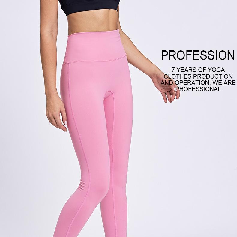 European and American Autumn and Winter No Embarrassing Lines Small Feet Sports Fitness Pants High Waist Peach Tie Hip Tight Pants