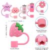 6PCS Straw Cover Cap For Stanley Cup Accessories Cute Flower Straw Toppers For Tumblers 10mm Silicone Straw Covers