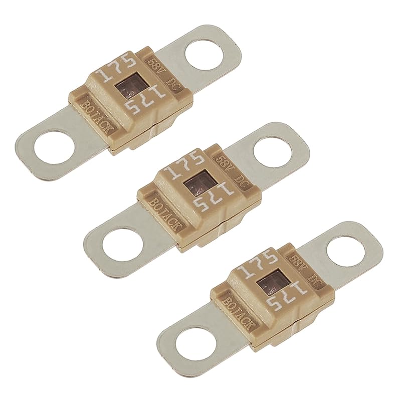 BOJACK AMI/Midi 50A High Current Fuse - Bolt-on Fuse 50 Amp for Cars, Trucks, Construction Vehicles, Buses, Caravans (Pack of 3)