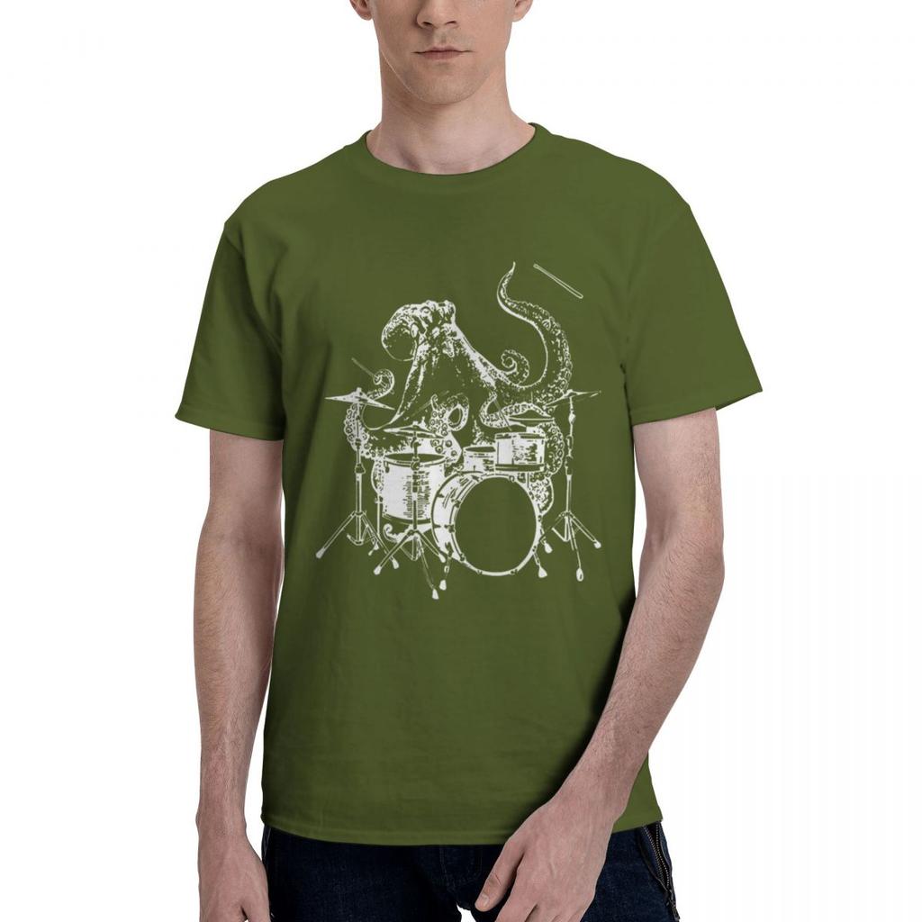 Octopus Playing Drums Drum Drum Drum Ming Musician Band 100 Cotton Casual Breathable Confortable Cute Football Shirts 2025