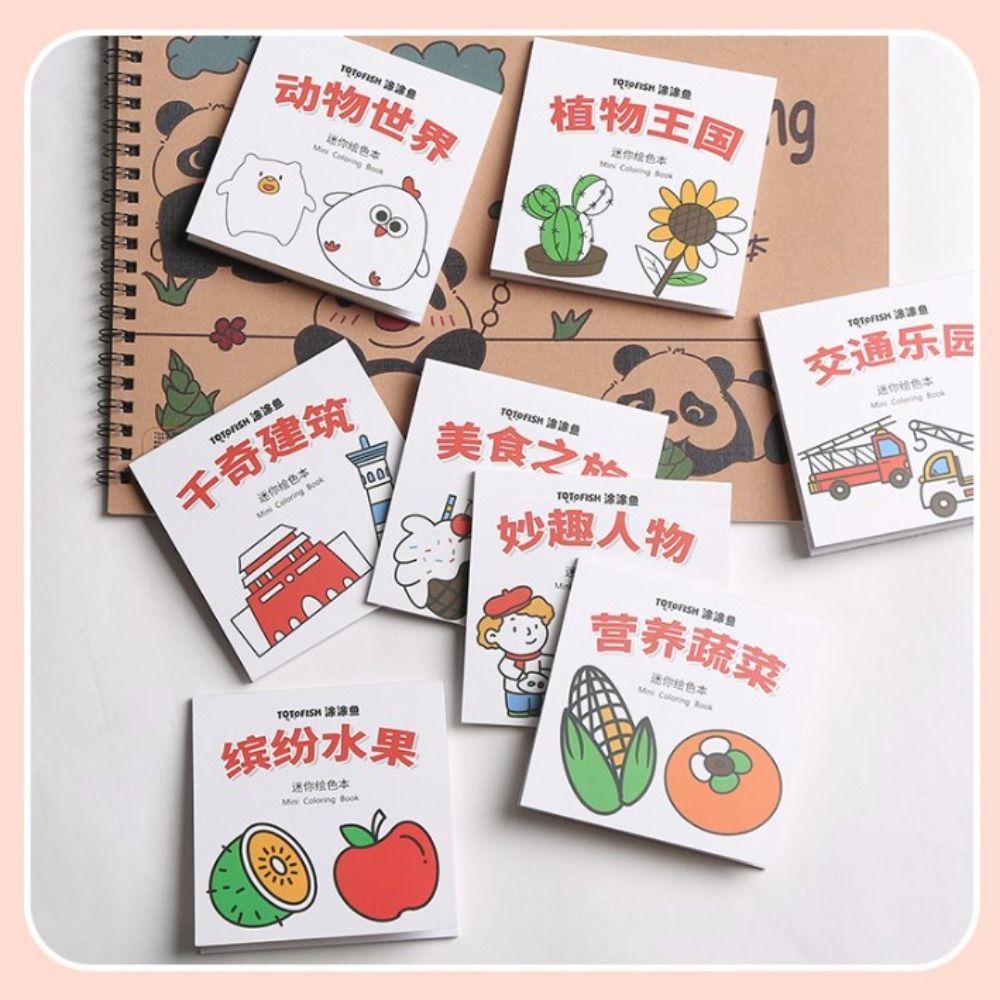 Graffiti Pocket Mini Coloring Books Montessori Gouache Graffiti Book Children Drawing Toy