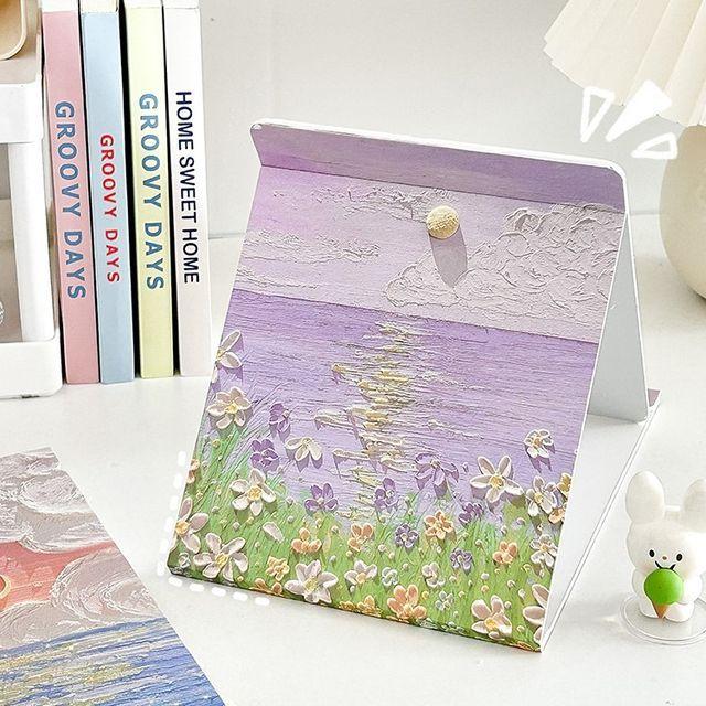Baburu - Scenery Faux Leather Foldable Desktop Mirror (various designs)