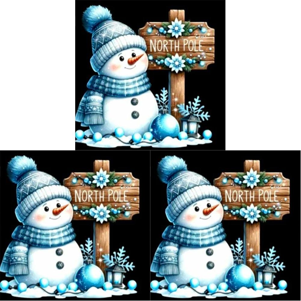 

- 5D DIY Full Round Drill Diamond Painting Snowman Home Decor Art Craft 30x30cm