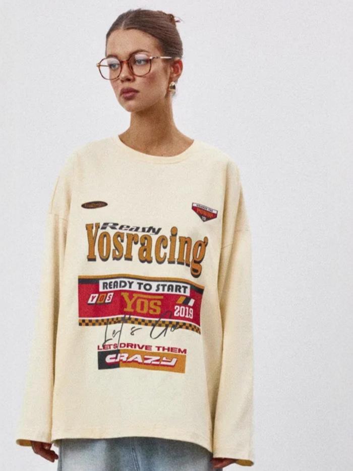 100% cotton t-shirt early autumn American fashion personality fashion trend printed hiphop top