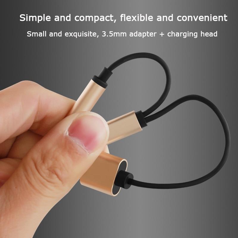 Adaptér Nabíječka Audio kabel 2 v 1 nabíjení na 3,5 mm jack sluchátka Aux převodník pro Apple Iphone 7 8