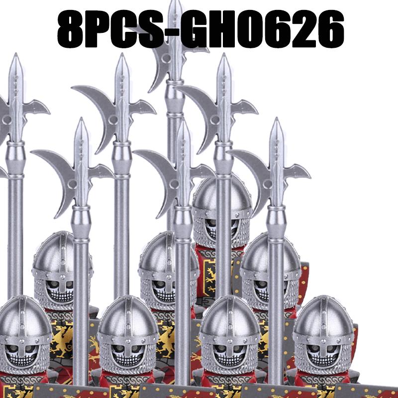 Medieval Military Europe King Soldier Figures Building Blocks Castle Lion Knight Sword Infantry Weapon Warrior Bricks Toys Gifts
