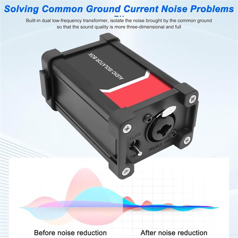 Ground Loop Isolation Transformer With Ground And Lift Switch XLR/1/4" 6.35Mm TRS Audio Isolator Box Eliminator