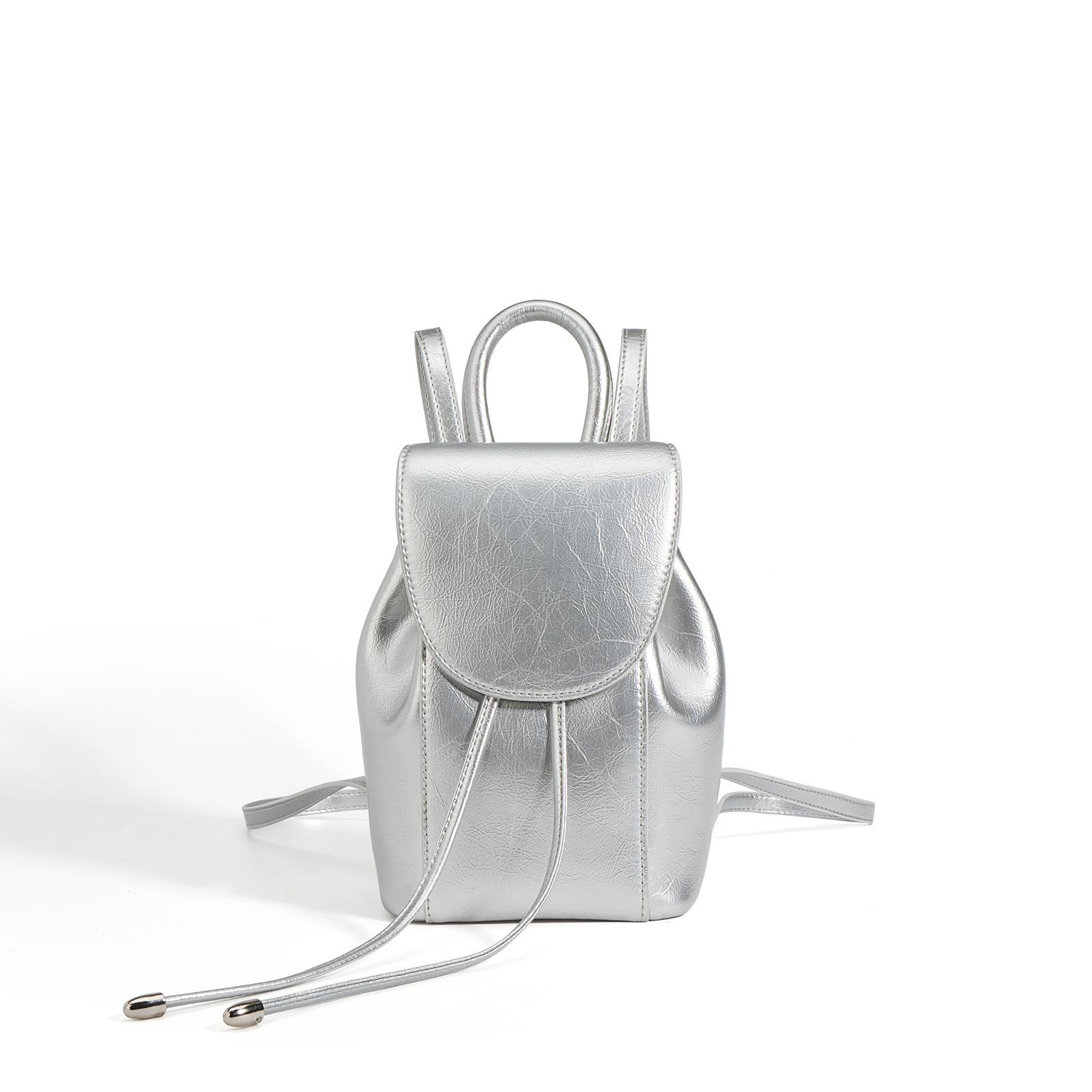 

Нишевая Высококлассная Мини-сумка Женская Новый Рюкзак Модный Тренд Универсальный Рюкзак серебряный