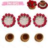 Handmade Crochet Rose Flower Valentine's Day Coaster Heat Resistant Kitchen Table Mat Romantic Home Decor Gift for Wedding Anniv
