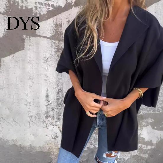 Manteau Automne Hiver Veste Femme Style Cape Capuche Poches Couleur Unie Point Ouvert Lâche avec Détail Thermique Manches Trois Quarts Randonnée Entraînement Printemps