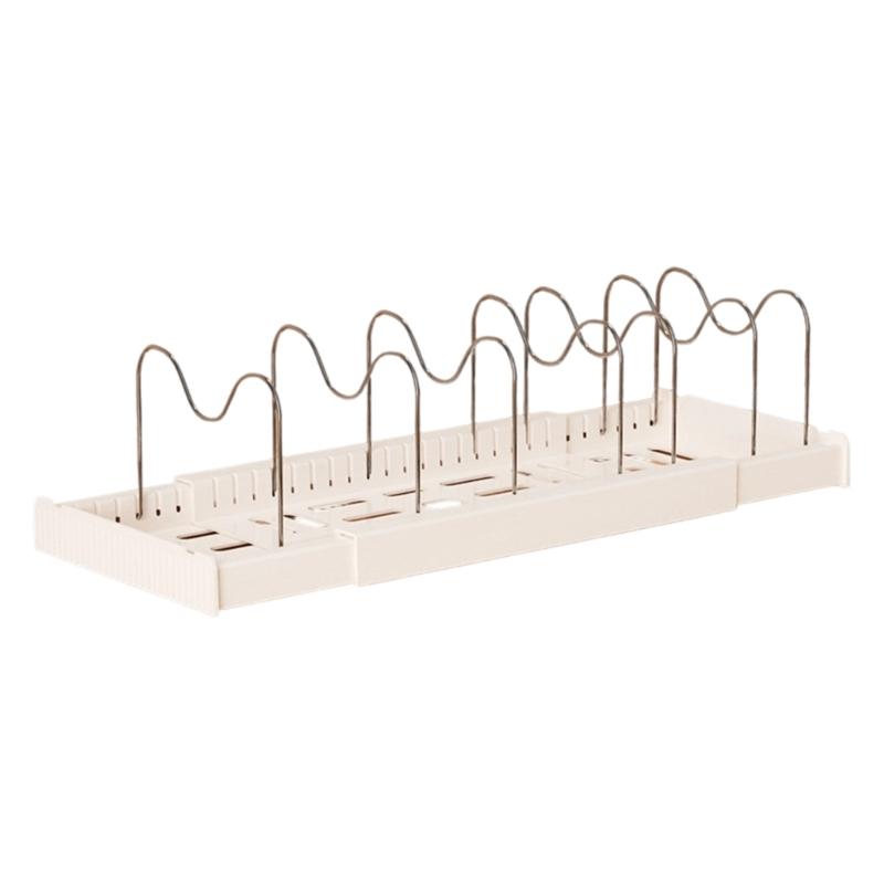 Expandable Pan Organizers Kitchen Cabinet Organizer with Multiple Divider Positions for Kitchen Cabinets, Countertops, and Under-Sink Storage