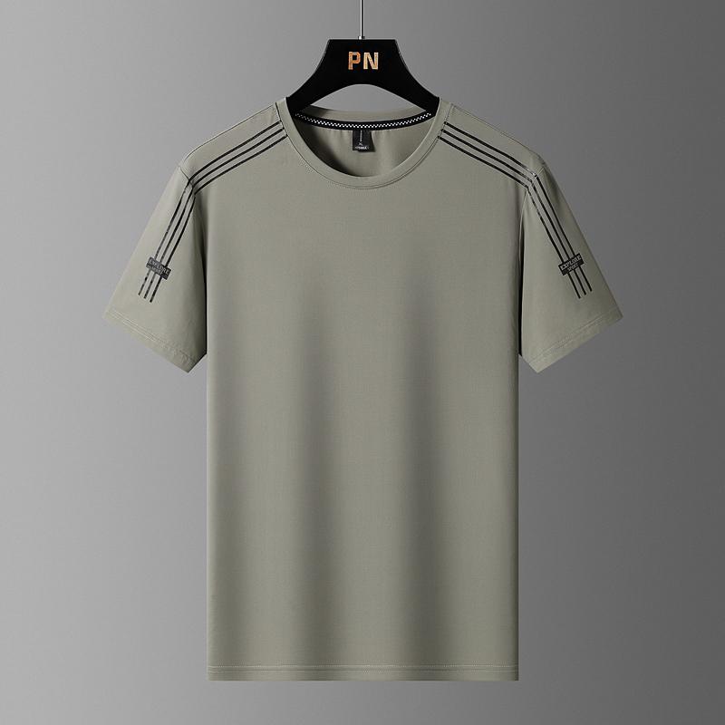 Short Sleeved T-shirt, Summer Ice Silk Loose Casual T-shirt, Men's Outdoor Casual Sports Quick Drying Short Sleeved T-shirt