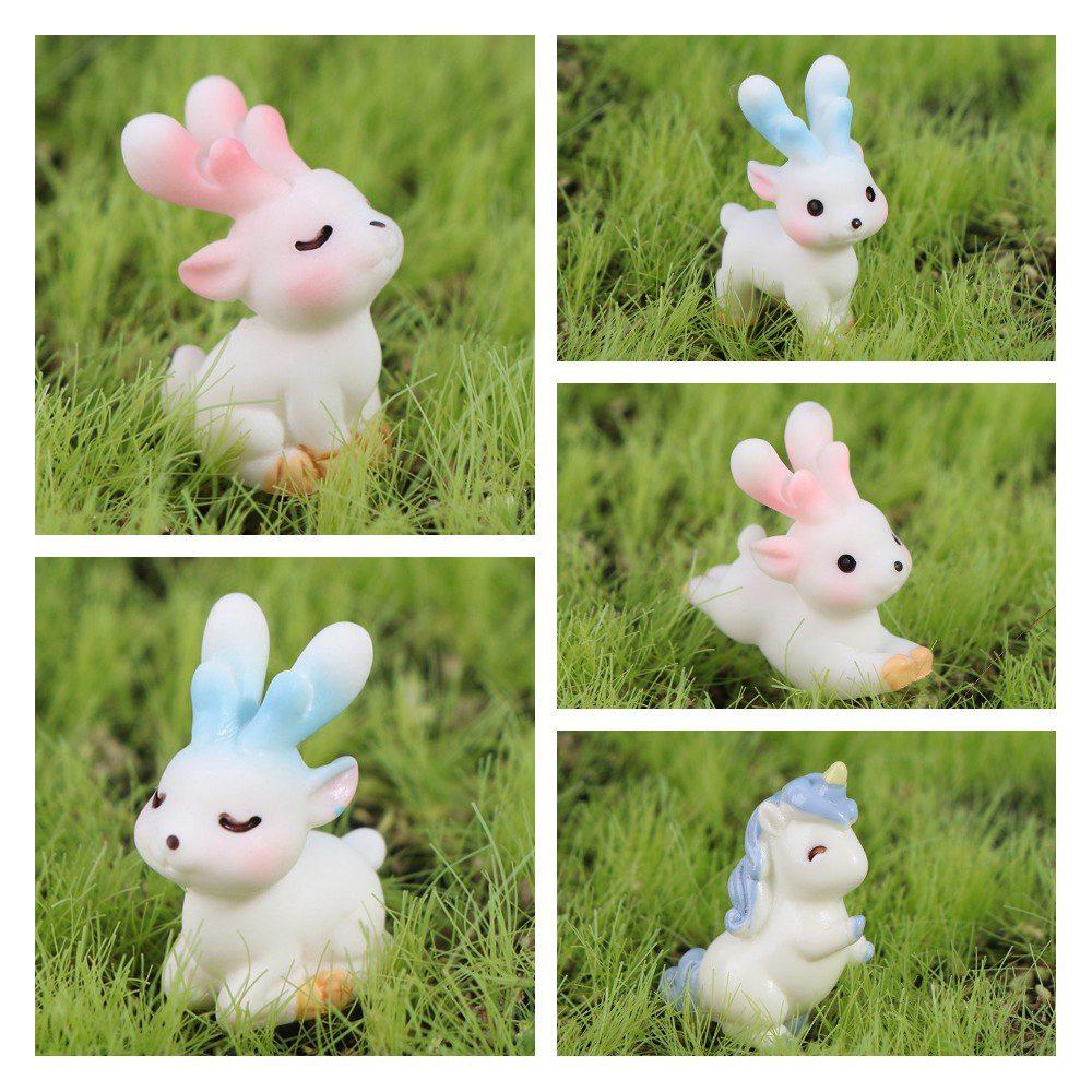 Resin Crafts Elk Miniature Figurines Cartoon Micro Landscape Ornaments  Outdoor Yard Decor