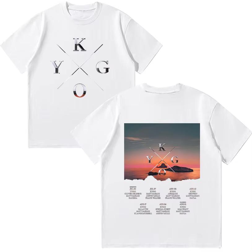 

2026 Kygo World Tour Tshirt Cotton Oneck Summer Casual T Shirts Oversized Women Men Short Sleeve Clothing Trendy Aesthetic S