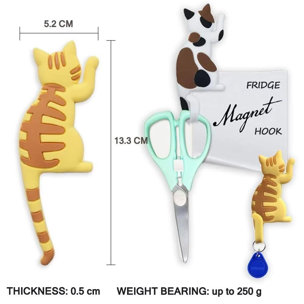 Creative Removable Cat Tail Refrigerator Hooks Cartoon Cat Furniture Decorations Strong Magnetic Hook Fridge Magnet Hook Home