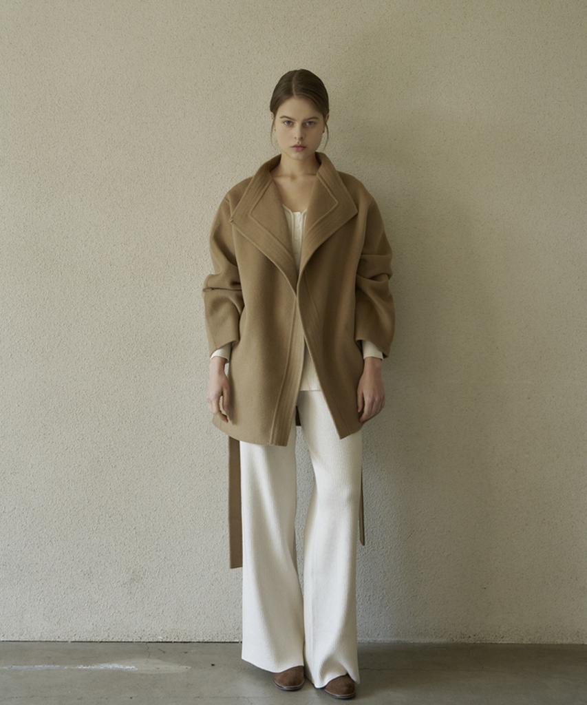 A-Ma Sierra Stitch Handmade Half Wool Coat_3 Colors