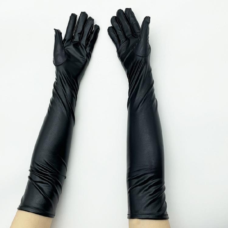Long Punk Gloves Long Faux Leather Gloves Women Pole Dance Gloves Dance Gloves