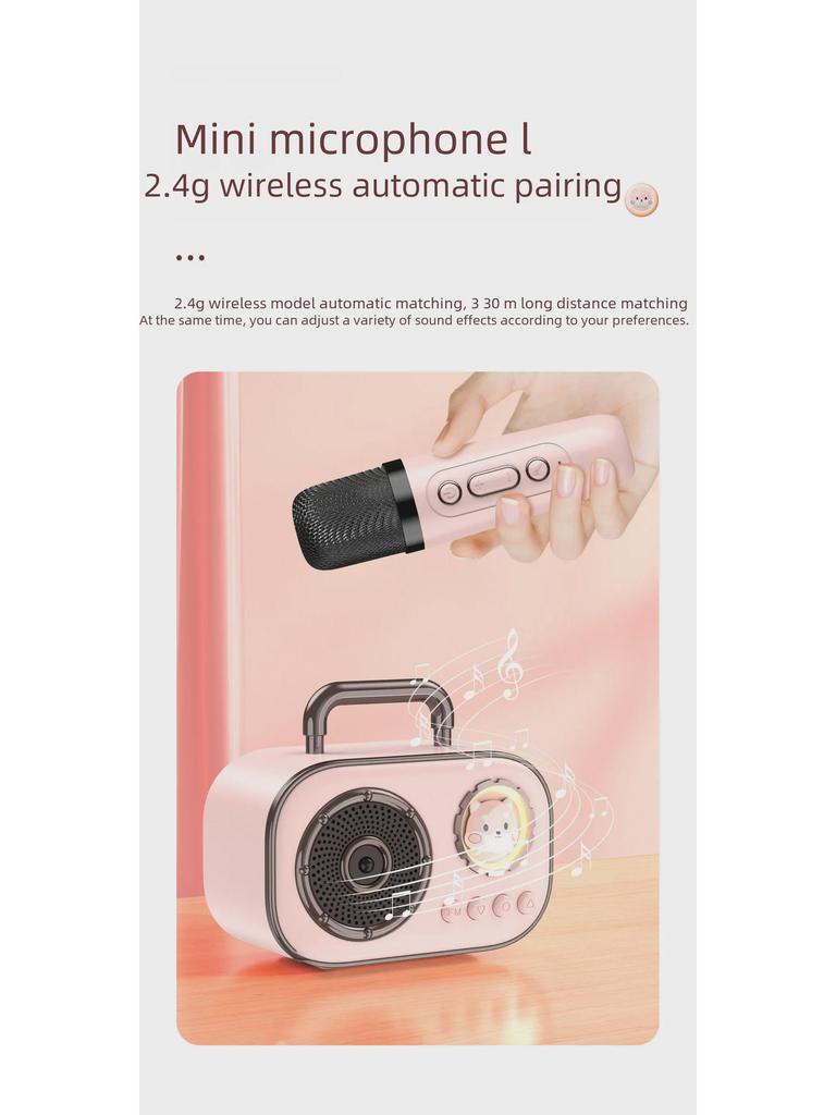 Portable Bluetooth Karaoke Speaker with Dual Microphones for Indoor and Outdoor Use