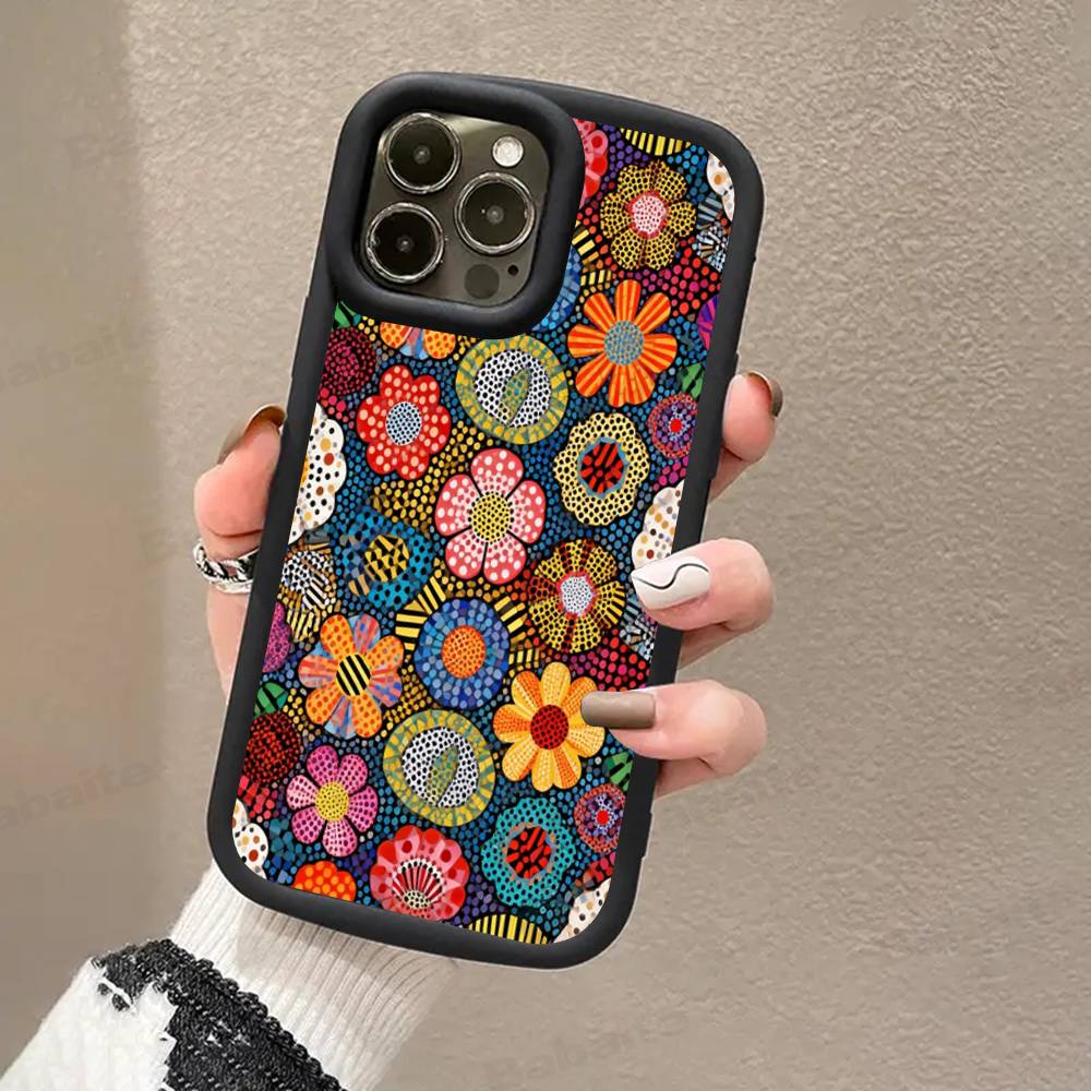 Popular Art Y-Yayoi KusamaS Phone Case For iPhone 17 16 15 13 11 12 14 Pro Max Plus Silicone Cover Shell
