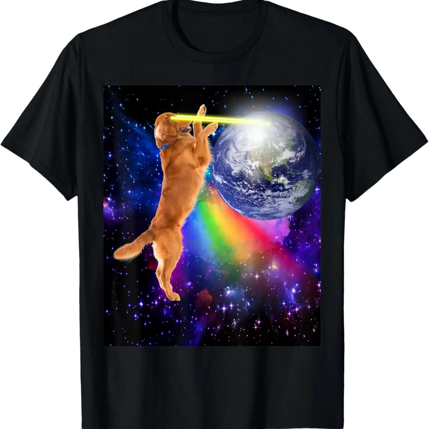 

Dog In Space Laser Eyes Rainbow Funny Meme Dog T-Shirt XXXXXL чорний