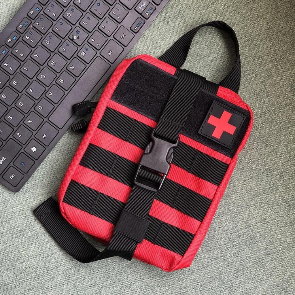 Custom Tactical Medical First Aid Kit: Portable Car-Mounted Outdoor Survival Bag with Equipment and Accessories.