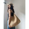 2024 Handmade Raffia Woven French Retro Shoulder Bag Holiday Travel Bag Large Capacity Straw Bag Women