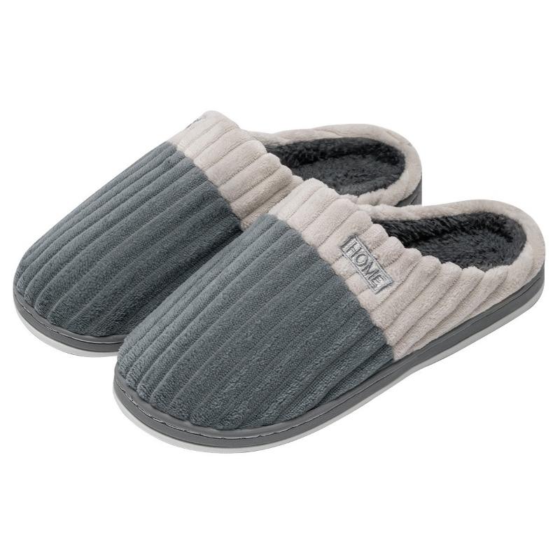 Cotton slippers men's winter new indoor home floor thick bottom warm men's plush slippers women's winter