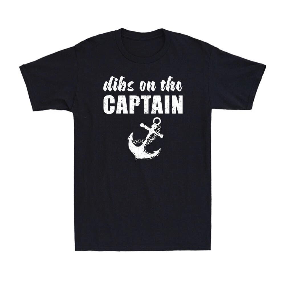 Dibs On The Captain Funny Saying Gift For Captain Wife Vintage Cotton T-Shirt XXXL